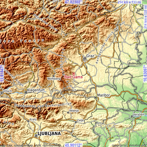 Topographic map of Bad Gams