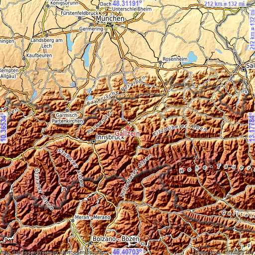 Topographic map of Gallzein