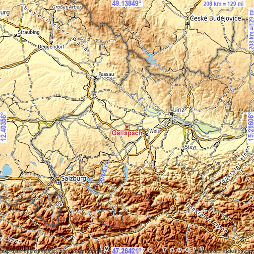 Topographic map of Gallspach