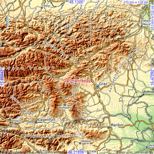 Topographic map of Gallmannsegg