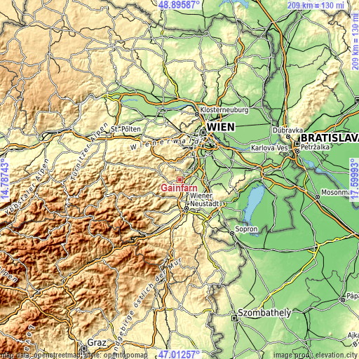 Topographic map of Gainfarn
