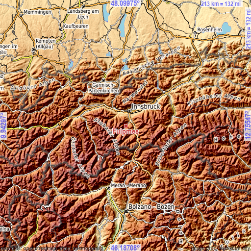 Topographic map of Fulpmes