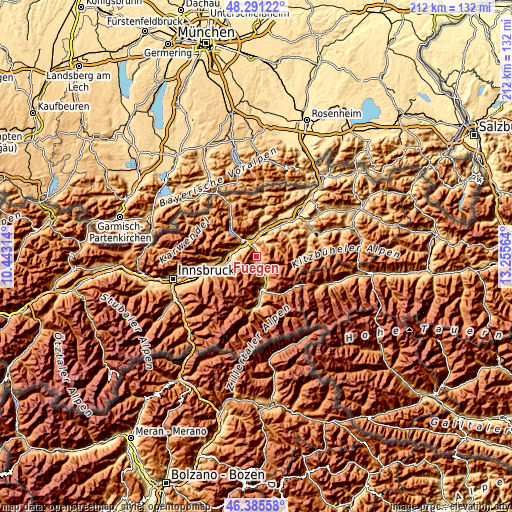 Topographic map of Fügen