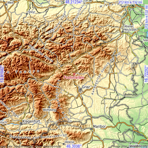 Topographic map of Frohnleiten