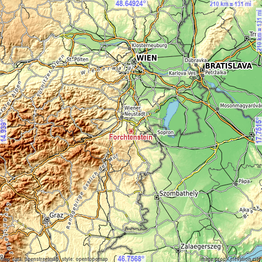 Topographic map of Forchtenstein