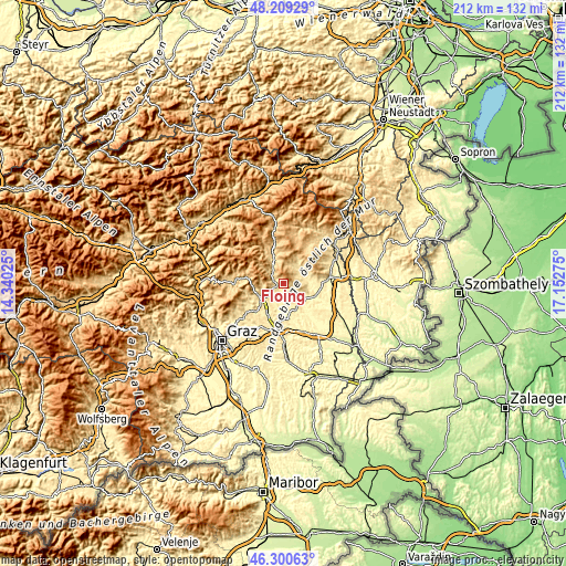 Topographic map of Floing
