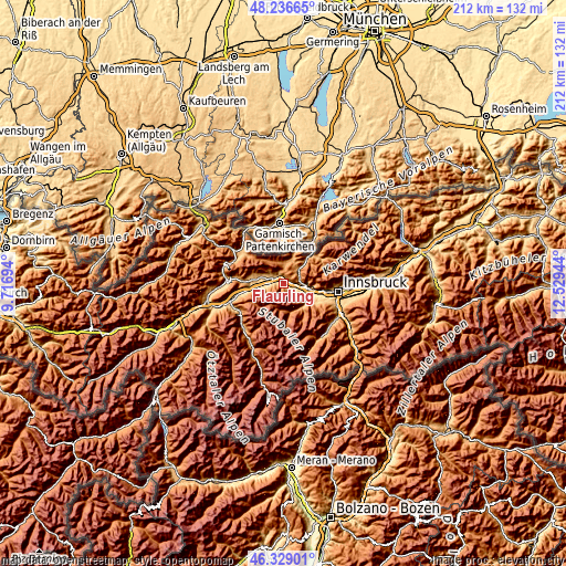 Topographic map of Flaurling