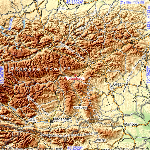 Topographic map of Flatschach