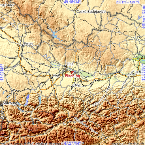 Topographic map of Fisching