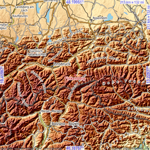 Topographic map of Finkenberg