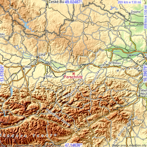 Topographic map of Ferschnitz