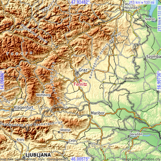 Topographic map of Fernitz