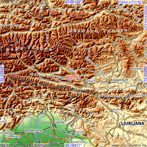 Topographic map of Ferndorf