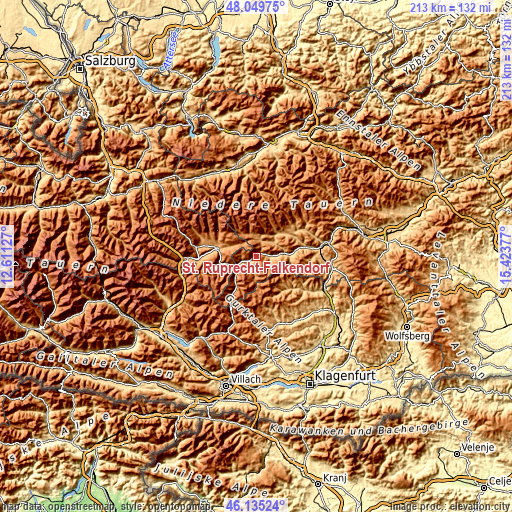 Topographic map of St. Ruprecht-Falkendorf