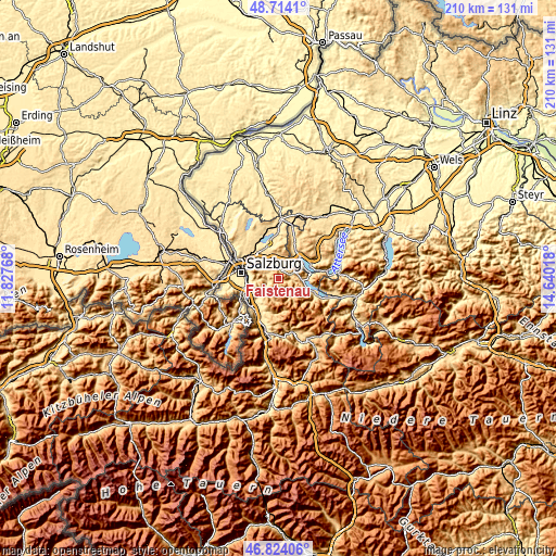 Topographic map of Faistenau