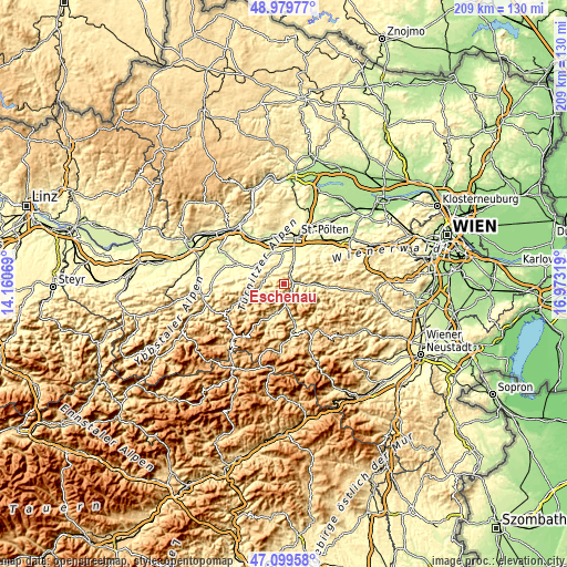 Topographic map of Eschenau