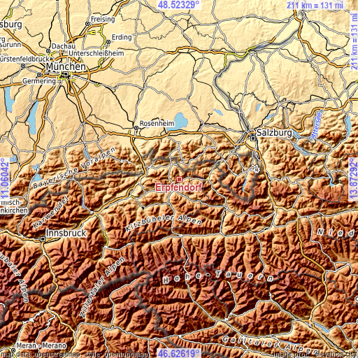 Topographic map of Erpfendorf