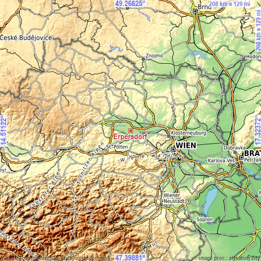 Topographic map of Erpersdorf