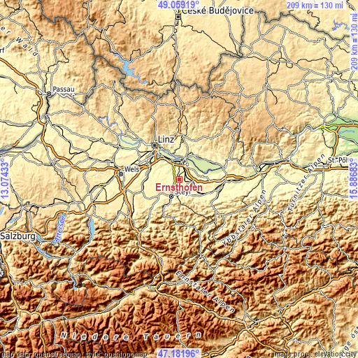 Topographic map of Ernsthofen
