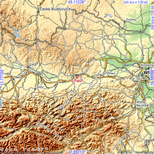 Topographic map of Erlauf