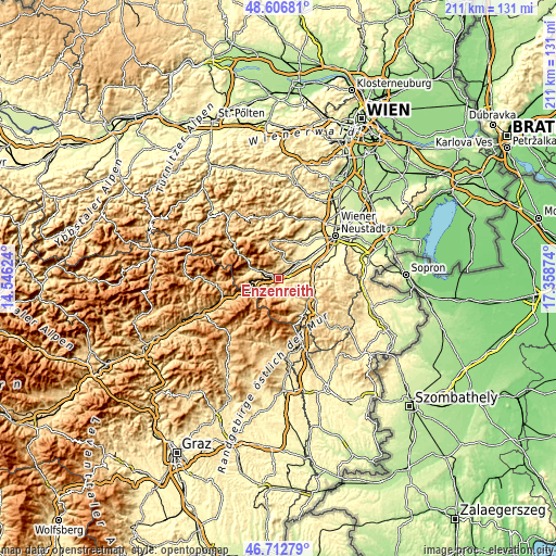 Topographic map of Enzenreith
