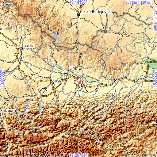 Topographic map of Enns