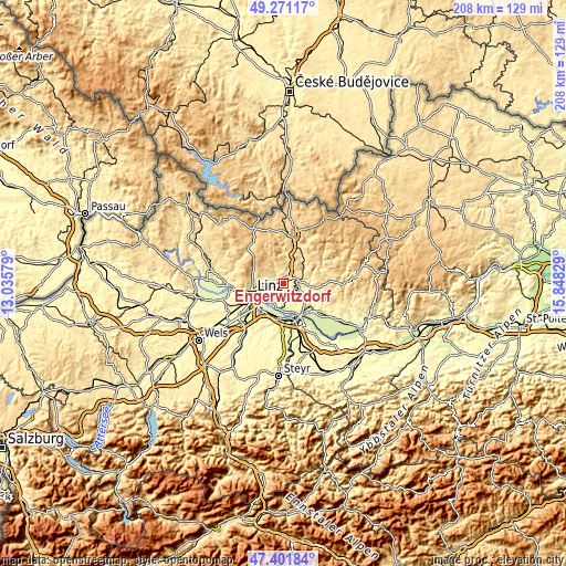 Topographic map of Engerwitzdorf