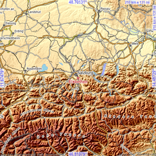 Topographic map of Elsbethen