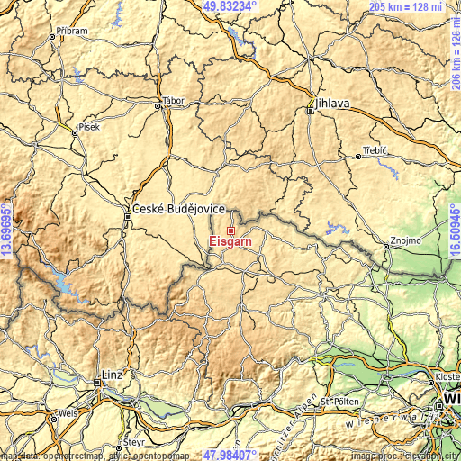 Topographic map of Eisgarn