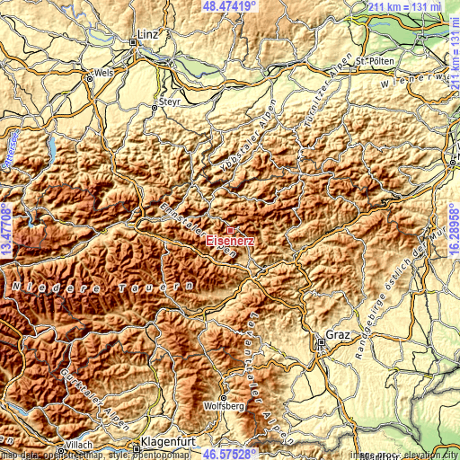 Topographic map of Eisenerz