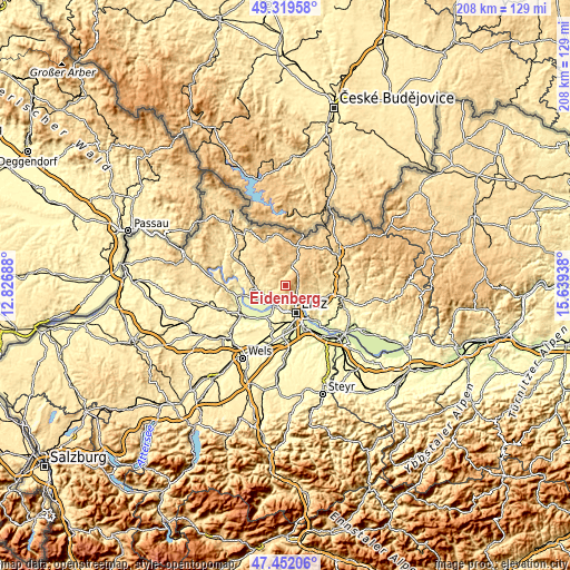 Topographic map of Eidenberg