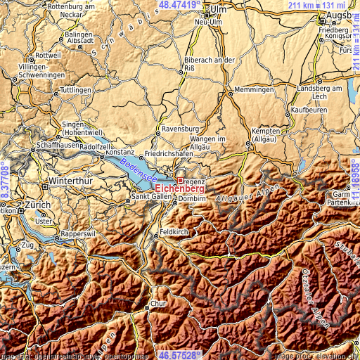Topographic map of Eichenberg