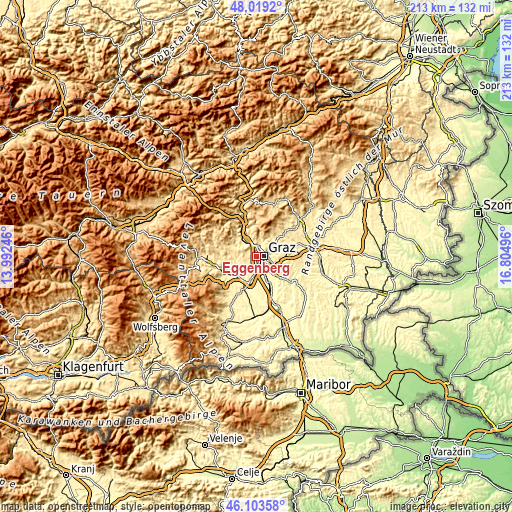 Topographic map of Eggenberg