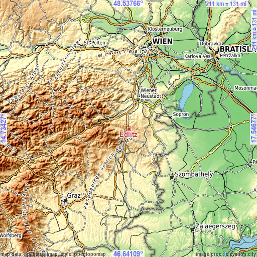 Topographic map of Edlitz