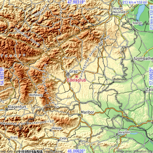 Topographic map of Edelsgrub