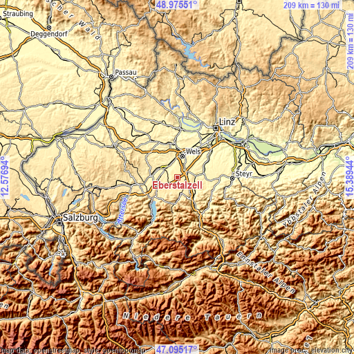 Topographic map of Eberstalzell