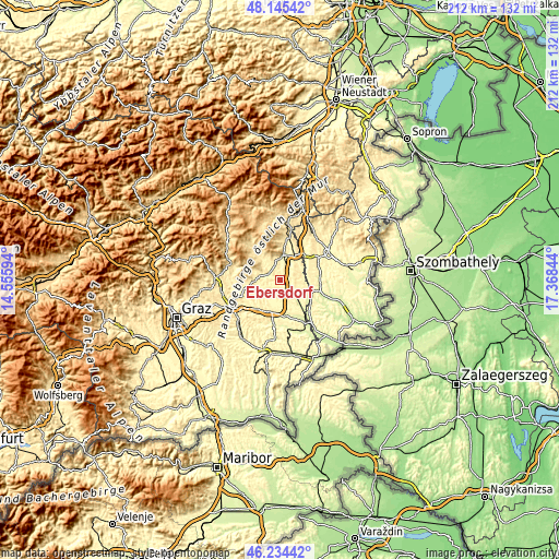 Topographic map of Ebersdorf