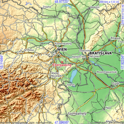 Topographic map of Ebergassing