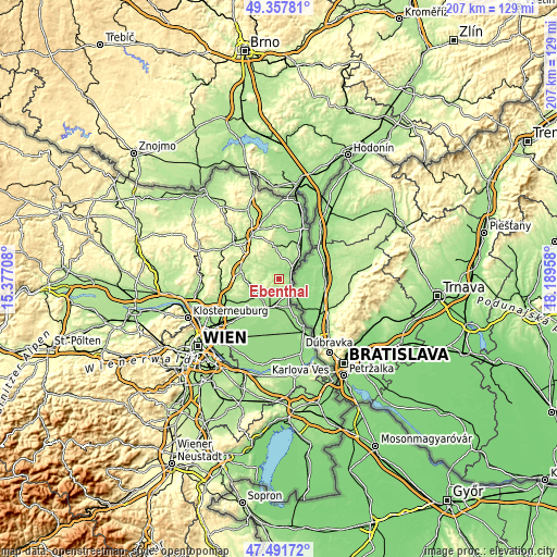 Topographic map of Ebenthal