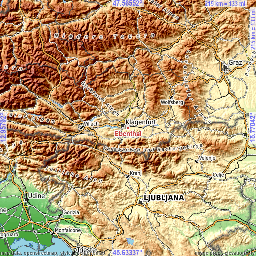 Topographic map of Ebenthal