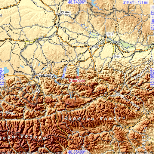 Topographic map of Ebensee