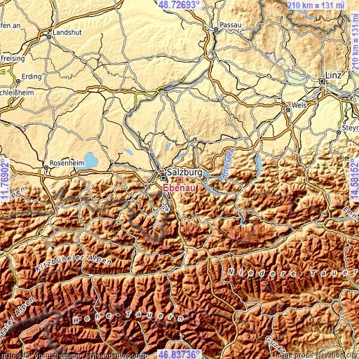 Topographic map of Ebenau