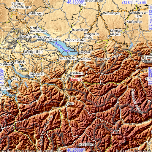 Topographic map of Düns