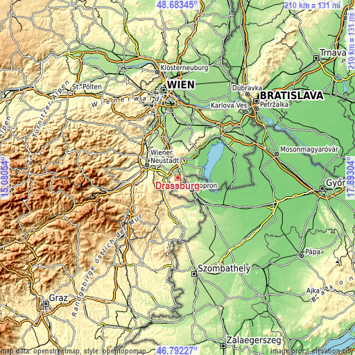 Topographic map of Drassburg