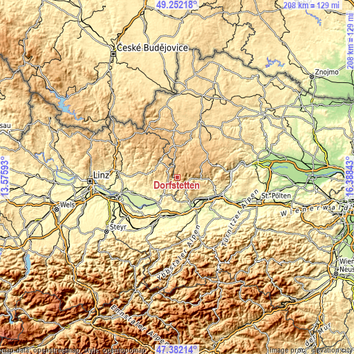 Topographic map of Dorfstetten