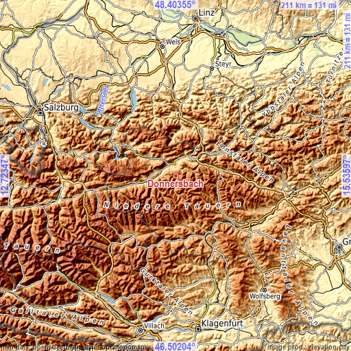 Topographic map of Donnersbach