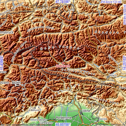 Topographic map of Dölsach
