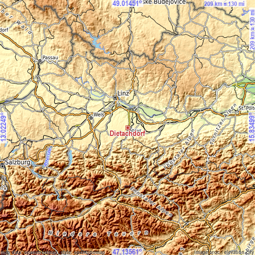 Topographic map of Dietachdorf