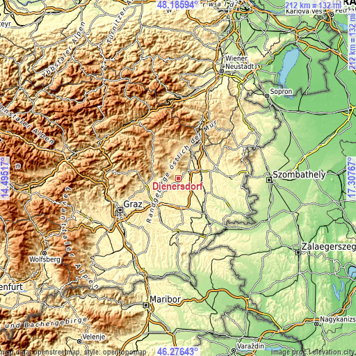 Topographic map of Dienersdorf