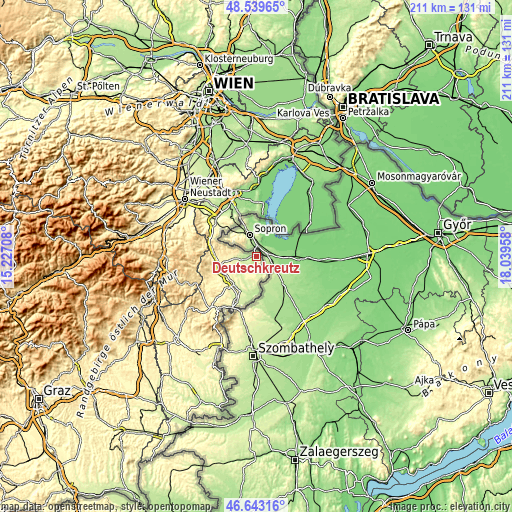 Topographic map of Deutschkreutz